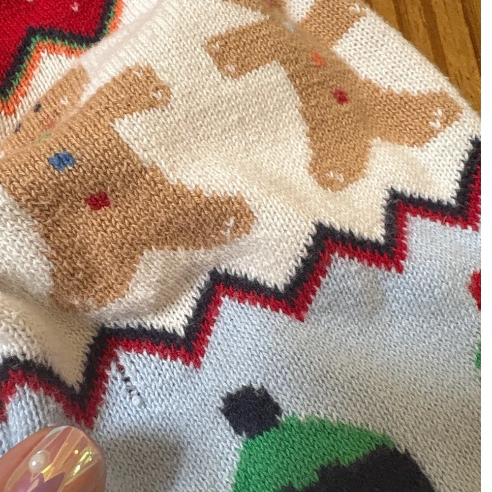 Gymboree Sweater Dress Kids Multicolor Christmas Gingerbread Santa SIZE 6